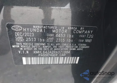 2024 Hyundai Sonata Sel из США, поврежденный, VIN KMHL64JA2RA371884